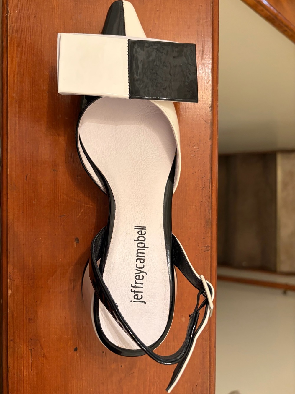 Jeffrey Campbell Two-Tone Black & White Block Heel Sandal